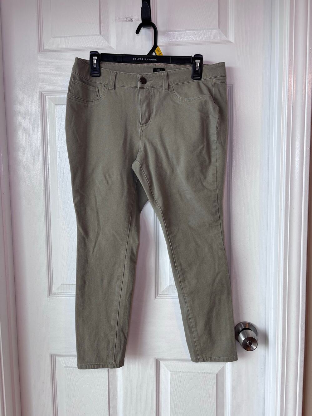 G.I.L.I. Olive Green Stretch Skinny Ankle Pants Women’s Size 10P Petite